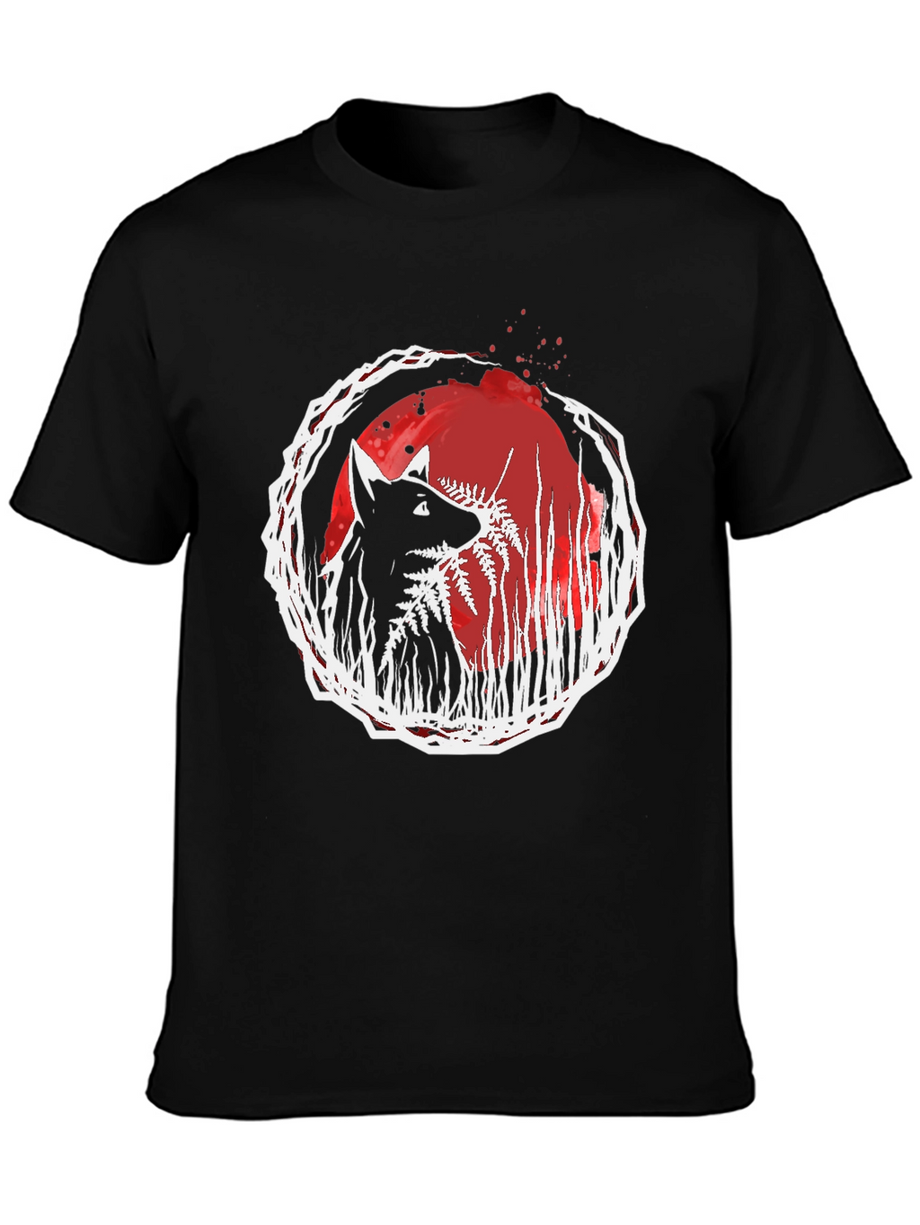 Wolf & Fern Graphic Tee - Unique Art Design