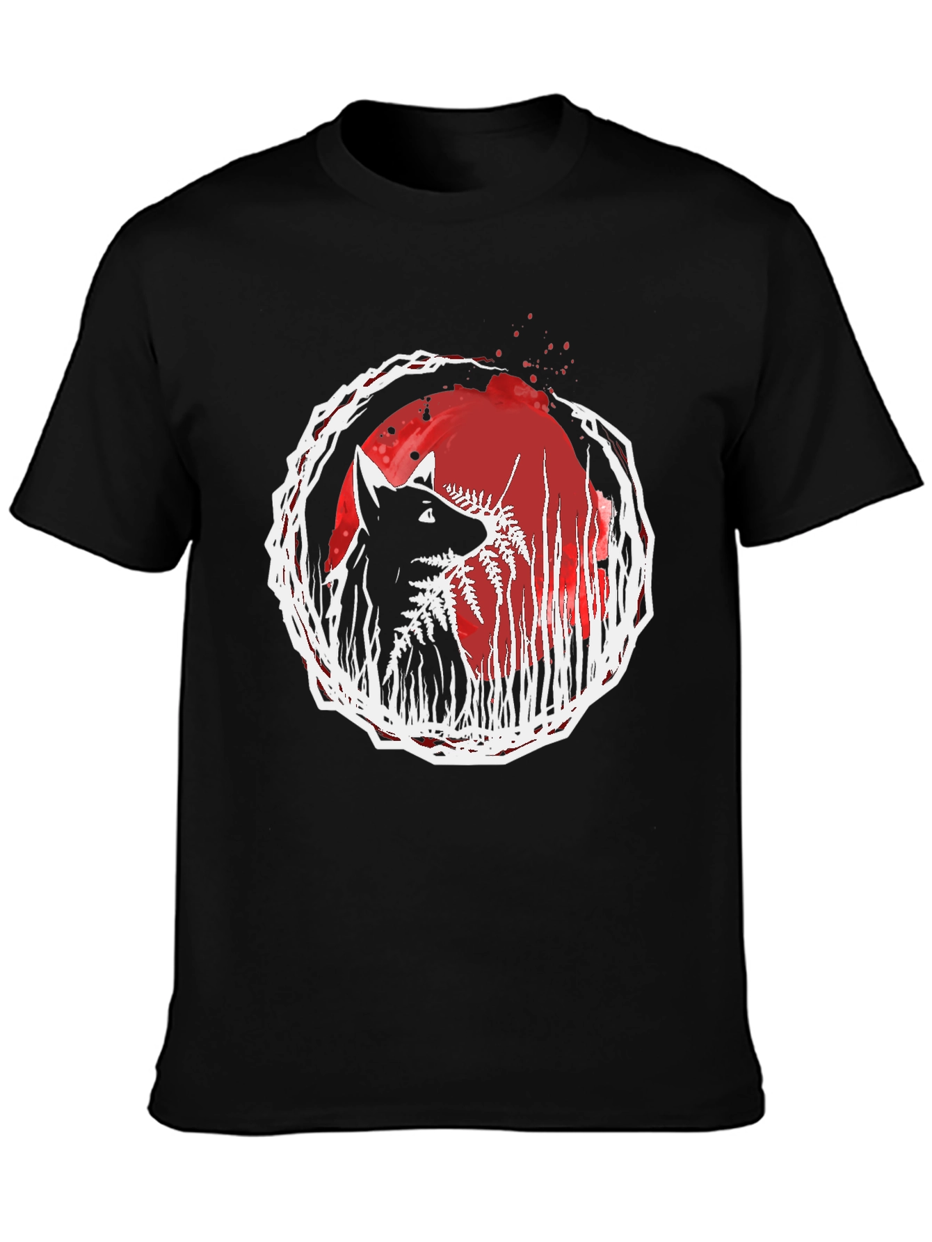 Wolf & Fern Graphic Tee - Unique Art Design