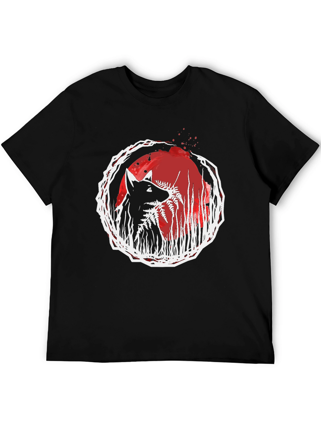 Wolf & Fern Graphic Tee - Unique Art Design