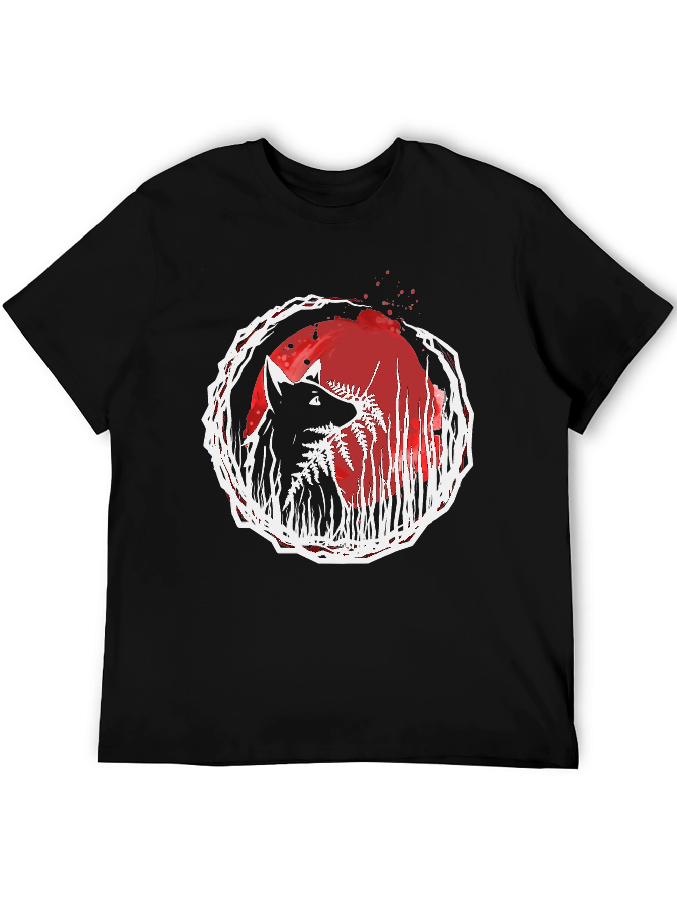 Wolf & Fern Graphic Tee - Unique Art Design