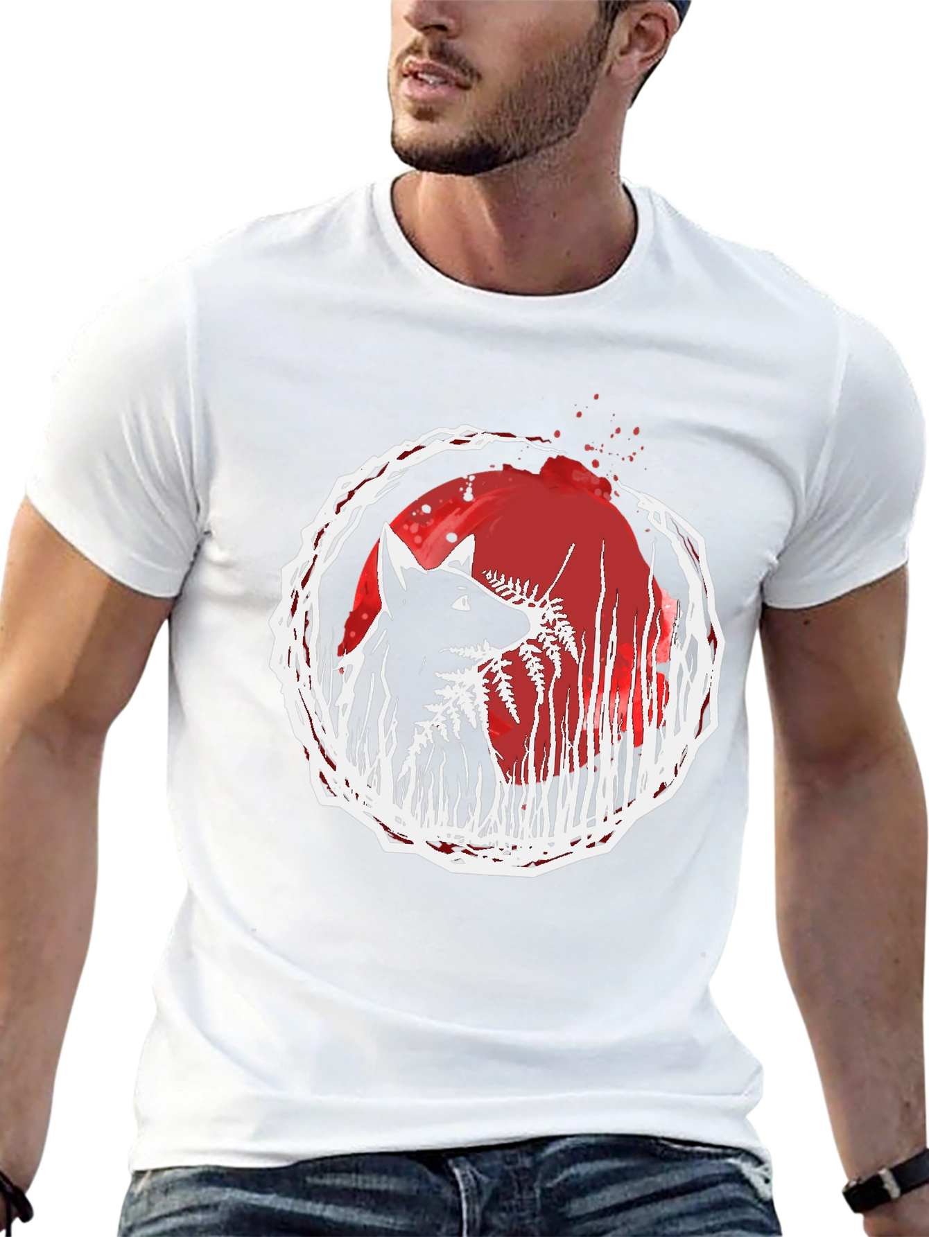 Wolf & Fern Graphic Tee - Unique Art Design