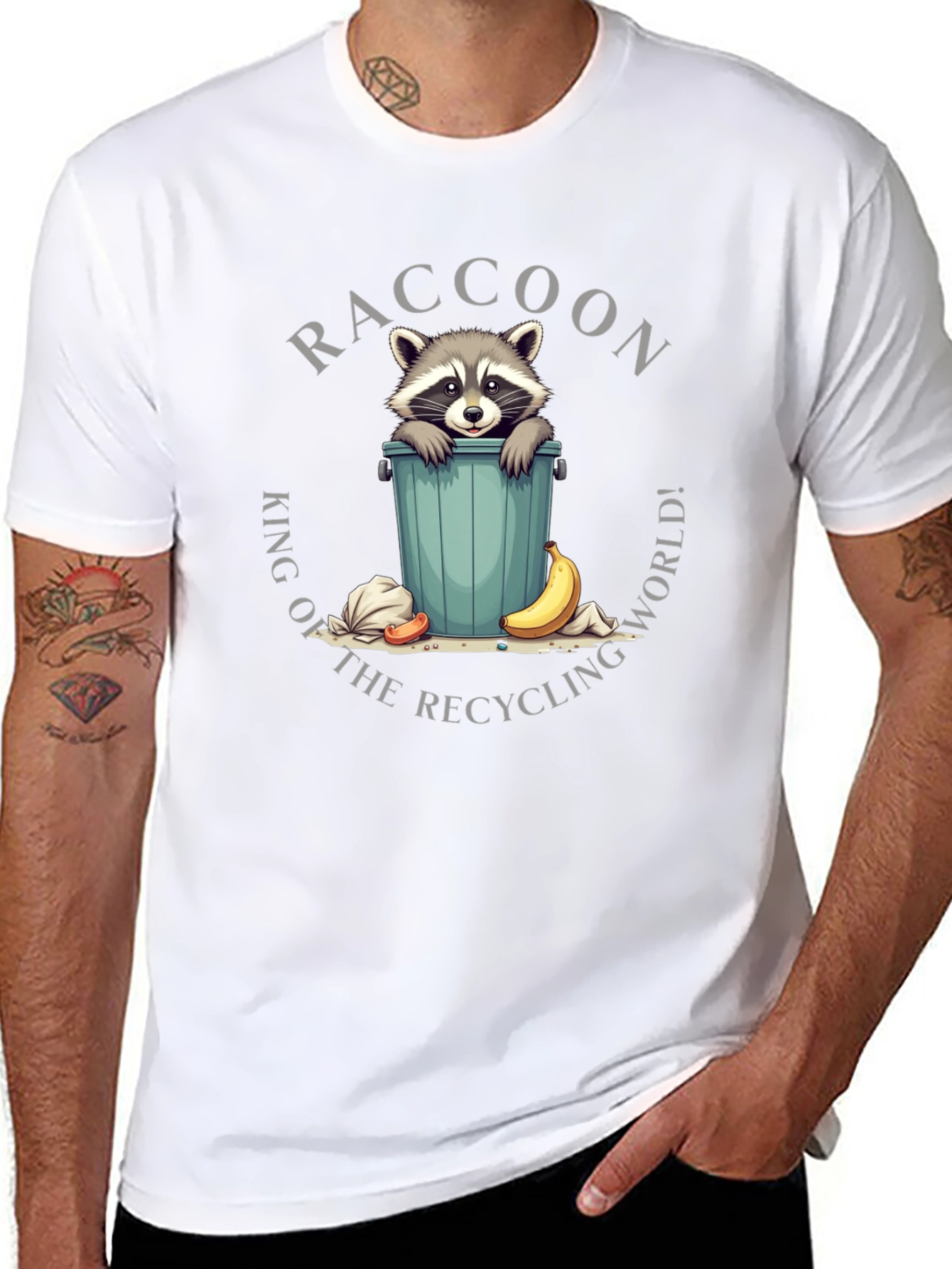 Raccoon King of Recycling World T-Shirt