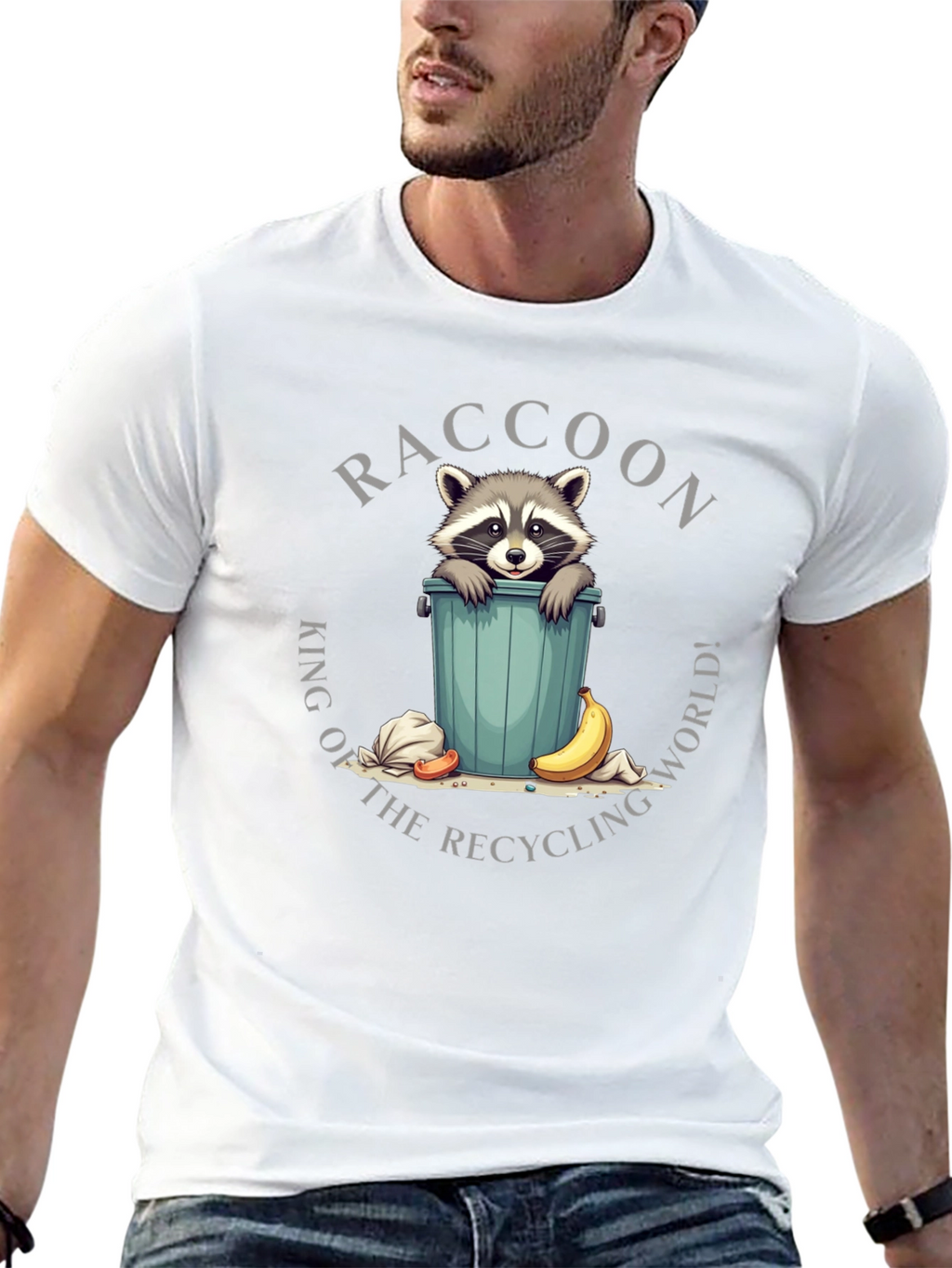 Raccoon King of Recycling World T-Shirt