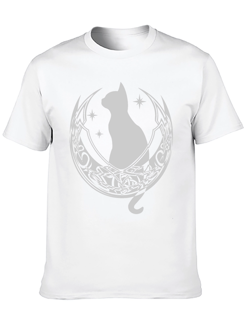 Cat Moon Graphic Tee - Black