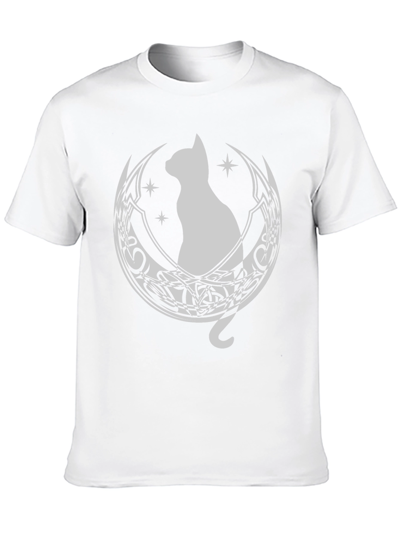 Cat Moon Graphic Tee - Black