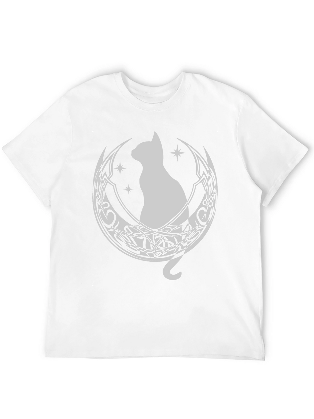 Cat Moon Graphic Tee - Black