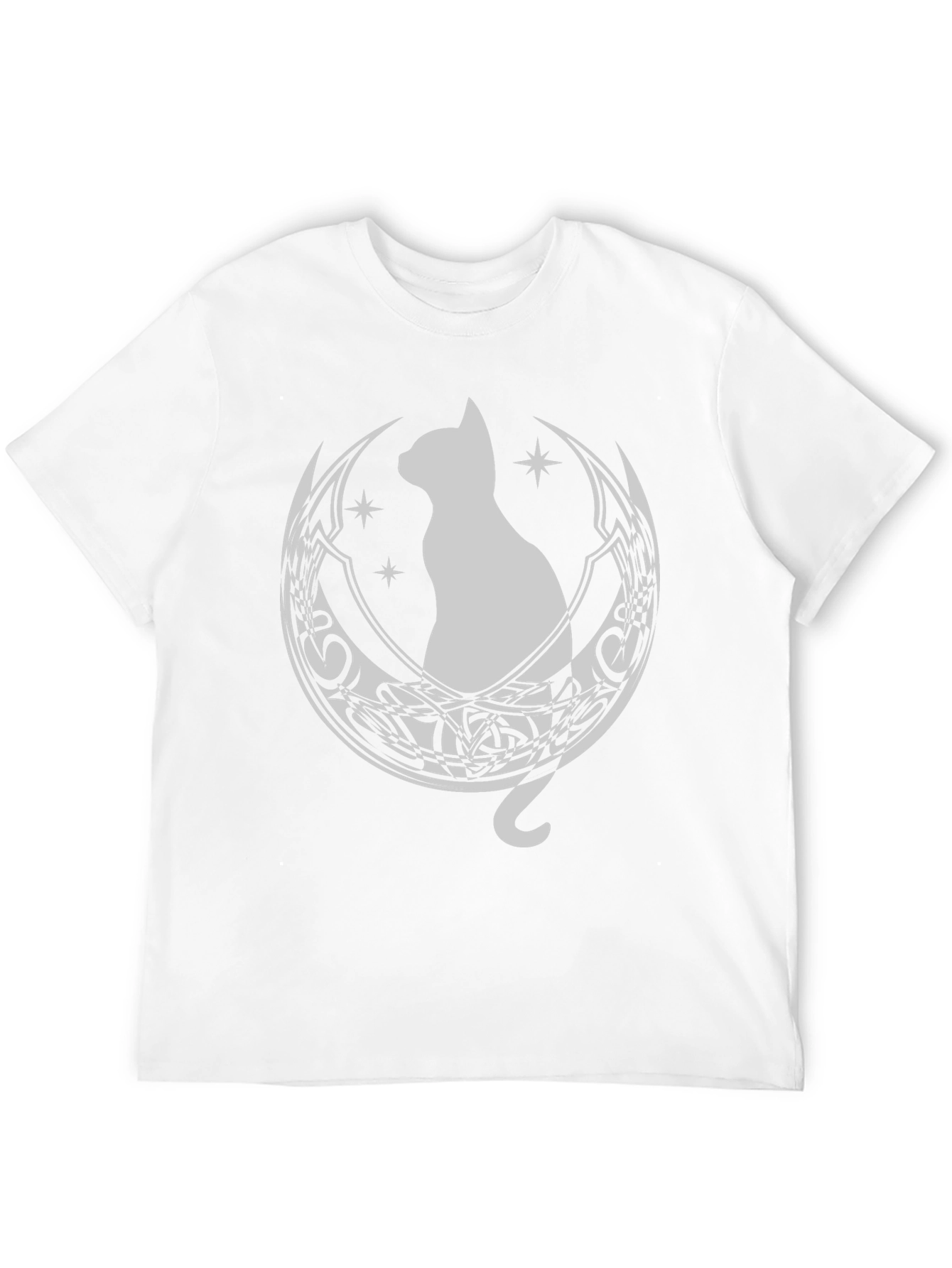 Cat Moon Graphic Tee - Black