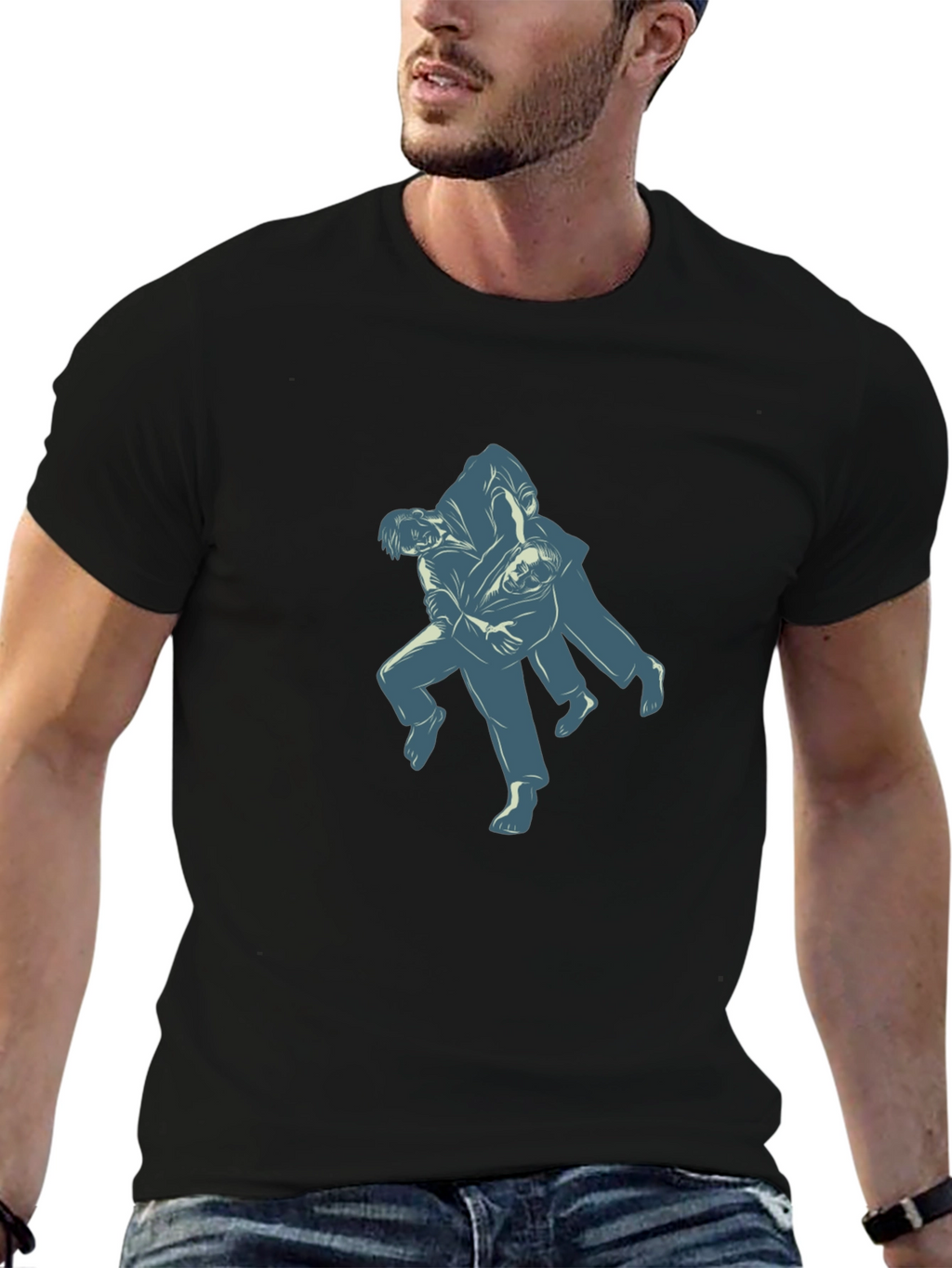 Martial Arts Judo Throw Graphic T-Shirt - Black