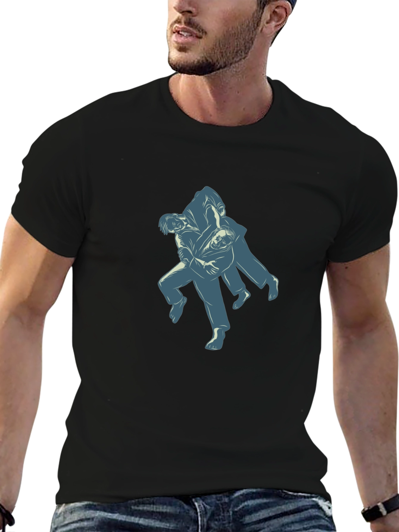 Martial Arts Judo Throw Graphic T-Shirt - Black