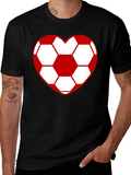 Soccer Heart T-Shirt - Stylish Black Cotton Tee