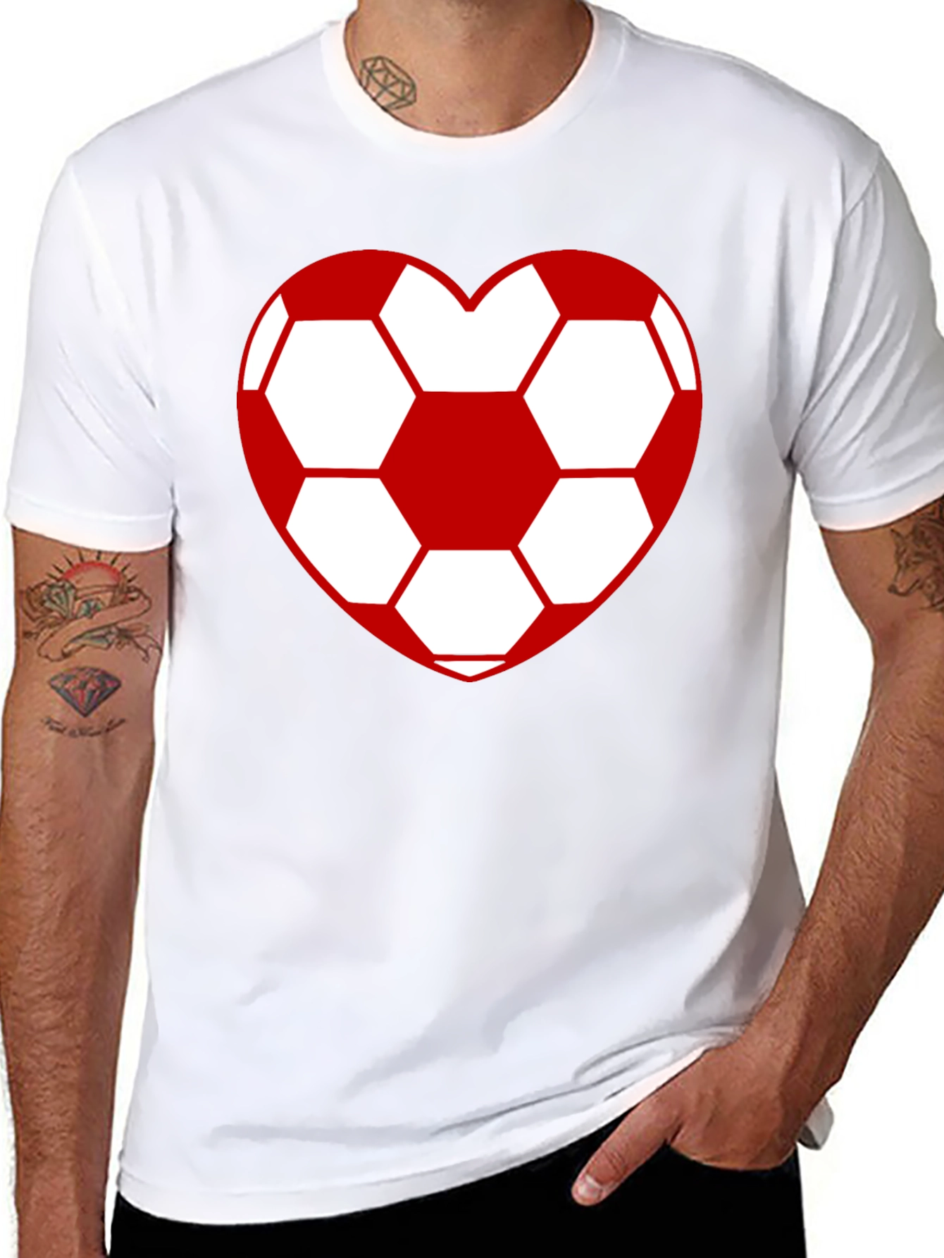 Soccer Heart T-Shirt - Stylish Black Cotton Tee