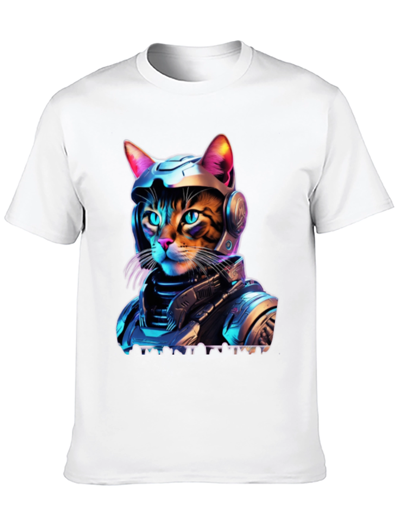 Cyber Cat T-Shirt - Space Age Feline Design