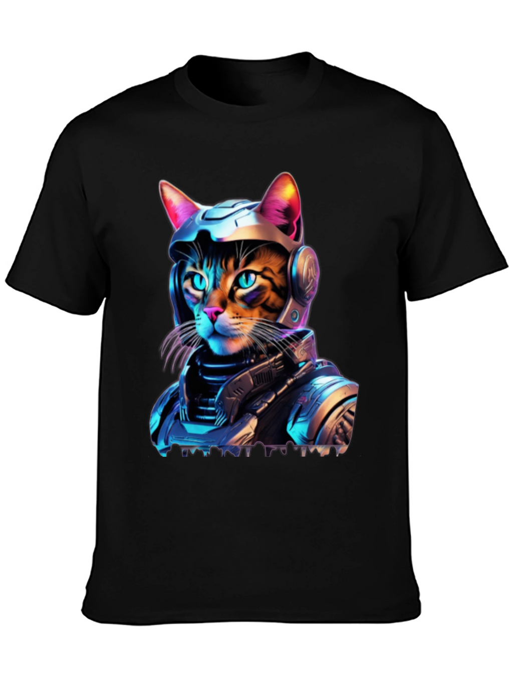 Cyber Cat T-Shirt - Space Age Feline Design