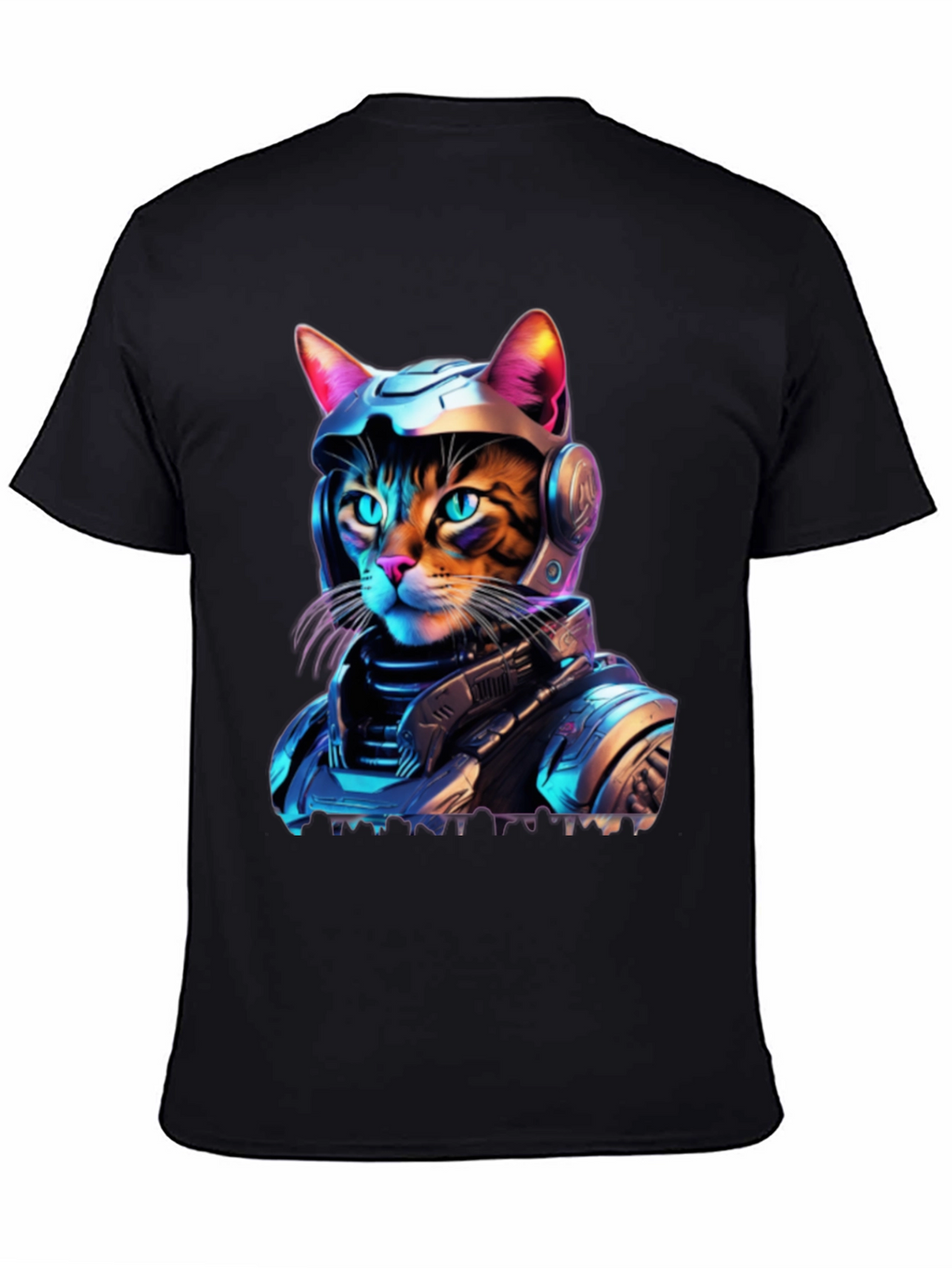 Cyber Cat T-Shirt - Space Age Feline Design