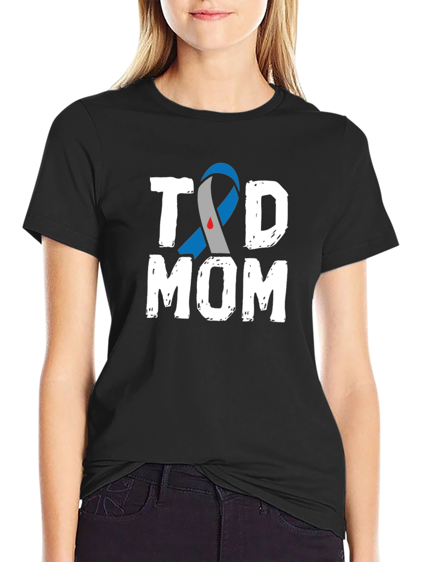 T1D Mom Awareness T-Shirt - Black