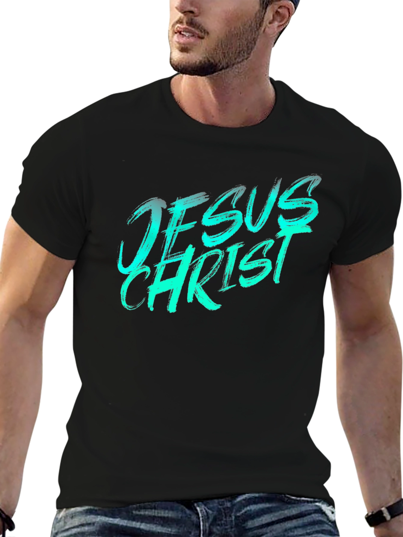 Jesus Christ Graphic Tee - Black Casual T-Shirt