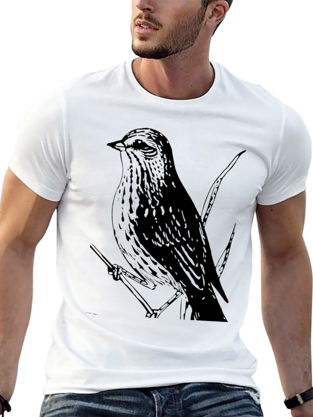 Bird Graphic Tee - Mens Black T-Shirt