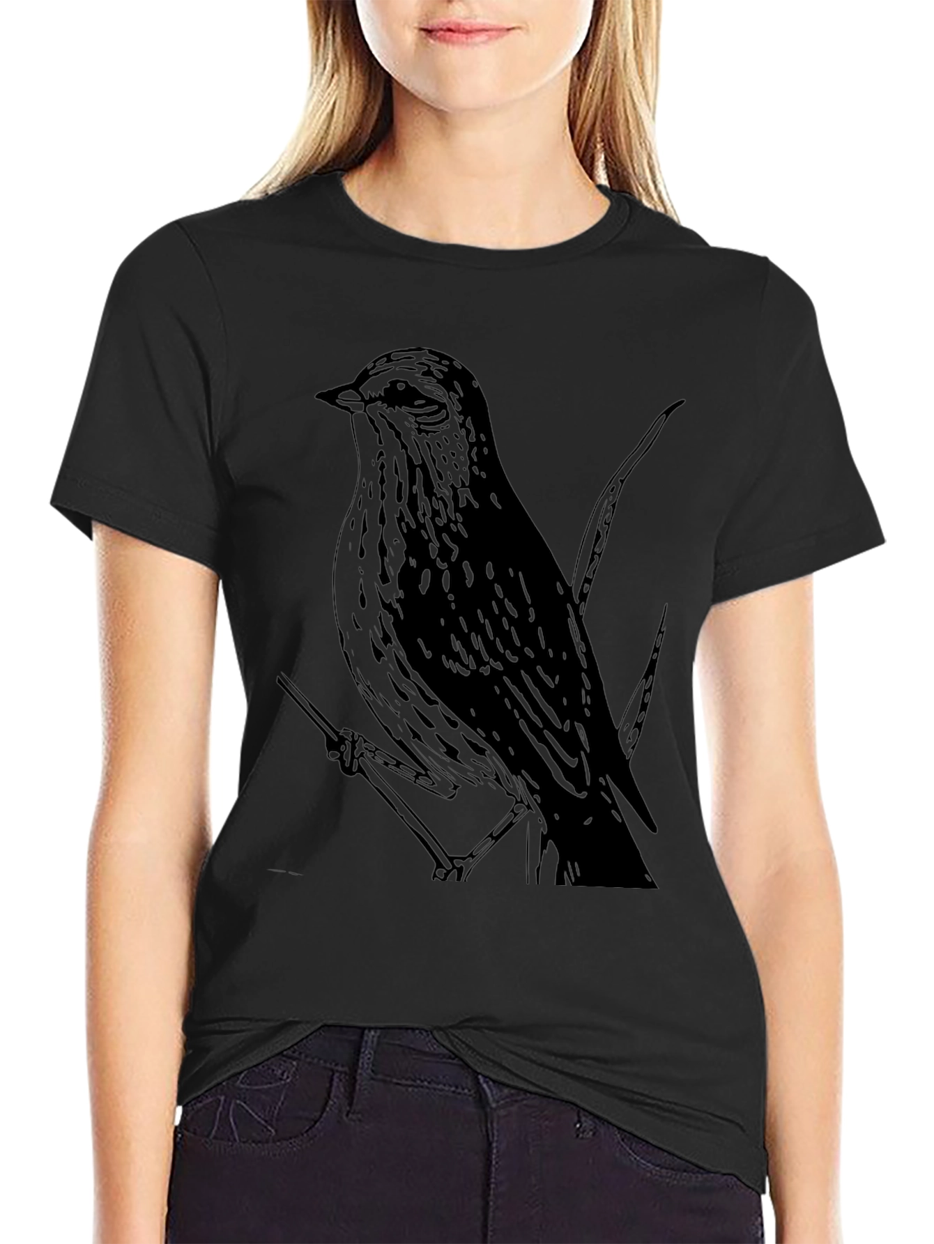 Bird Graphic Tee - Mens Black T-Shirt