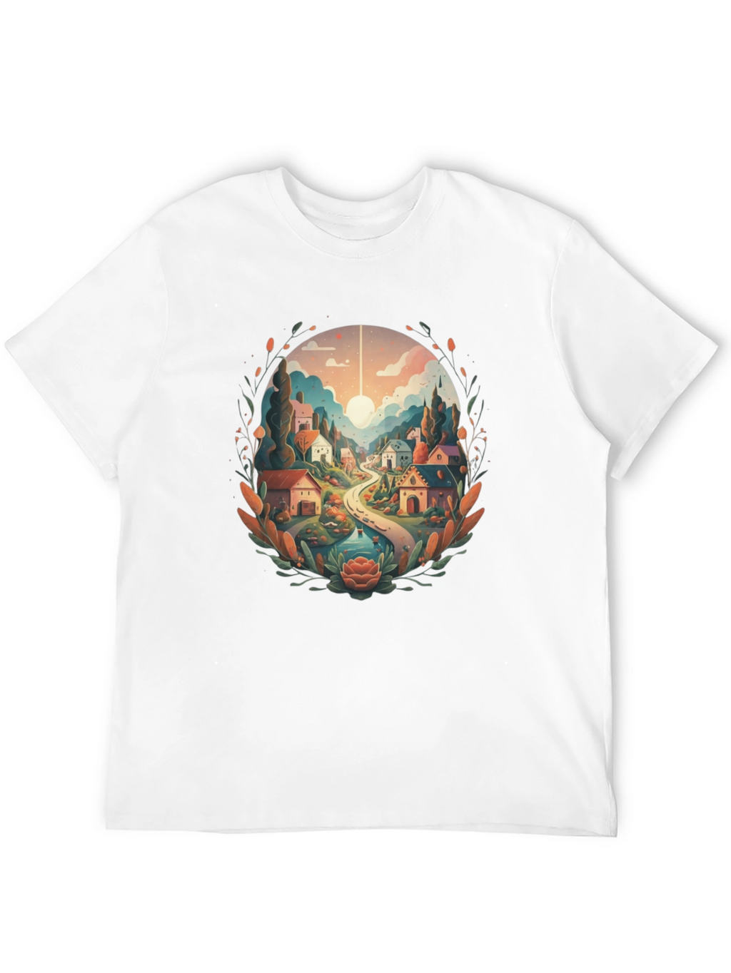 Artistic Village Graphic Tee - Black Cotton