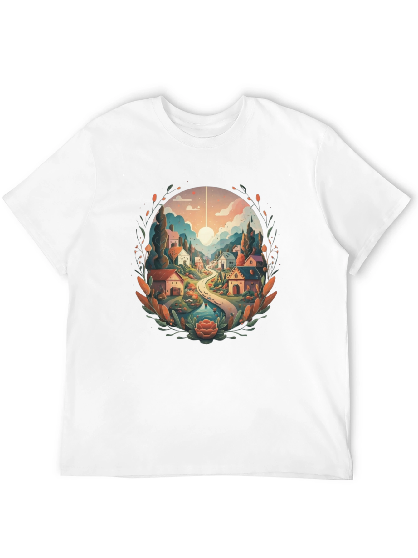 Artistic Village Graphic Tee - Black Cotton