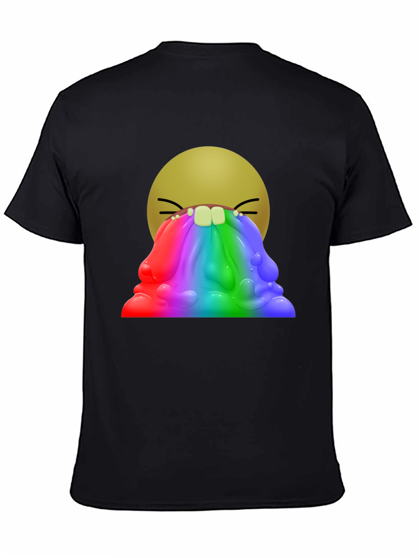 Rainbow Vomit Emoji Graphic T-Shirt