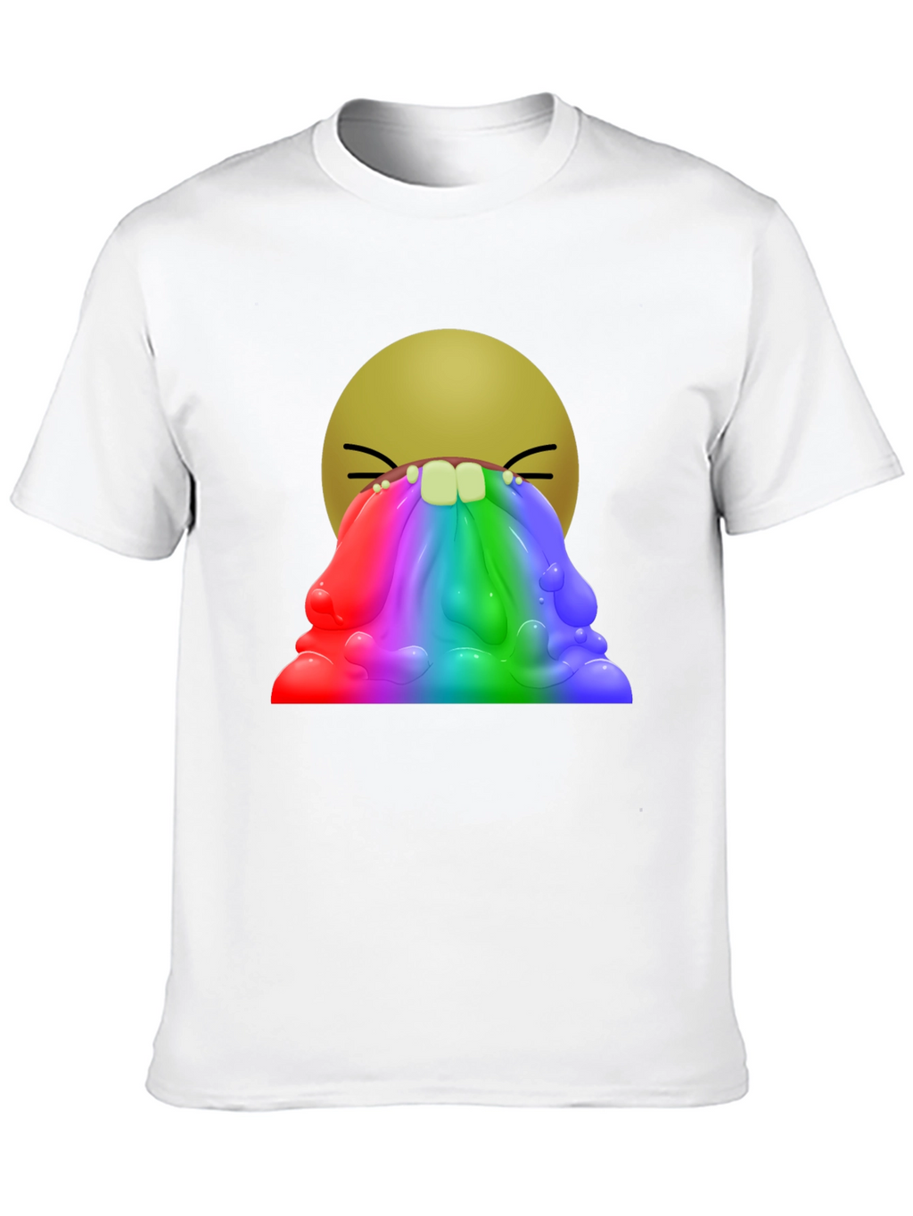 Rainbow Vomit Emoji Graphic T-Shirt