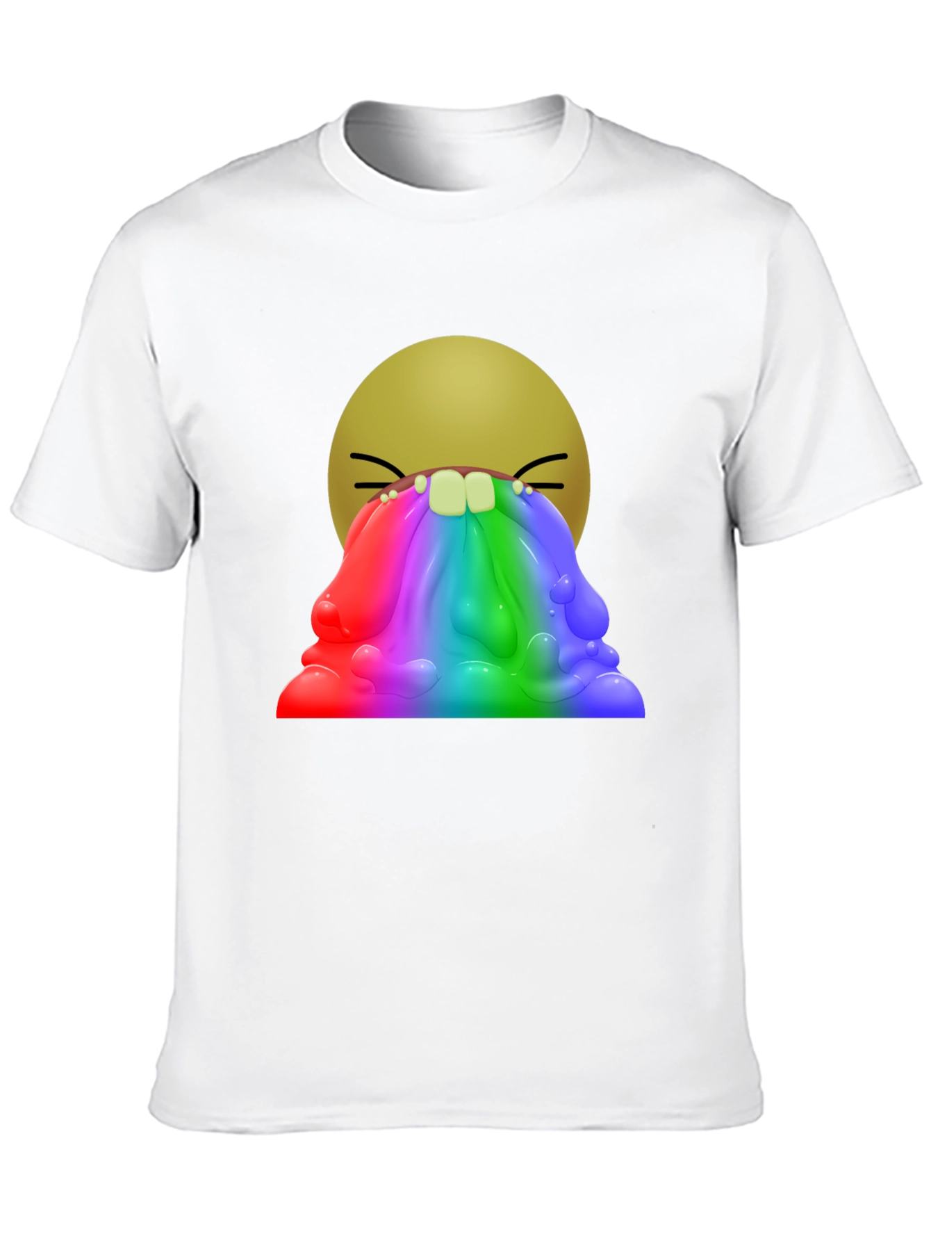Rainbow Vomit Emoji Graphic T-Shirt
