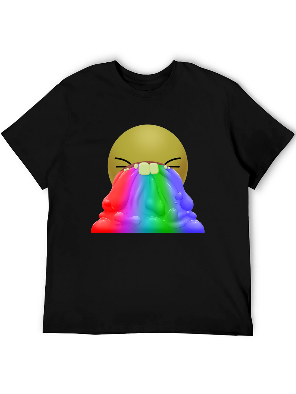 Rainbow Vomit Emoji Graphic T-Shirt