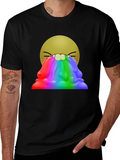 Rainbow Vomit Emoji Graphic T-Shirt
