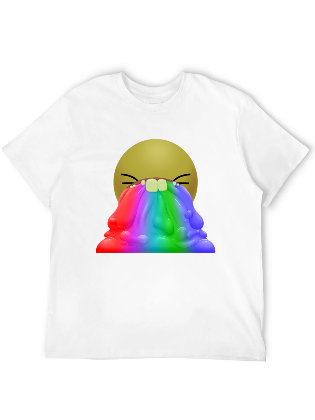 Rainbow Vomit Emoji Graphic T-Shirt