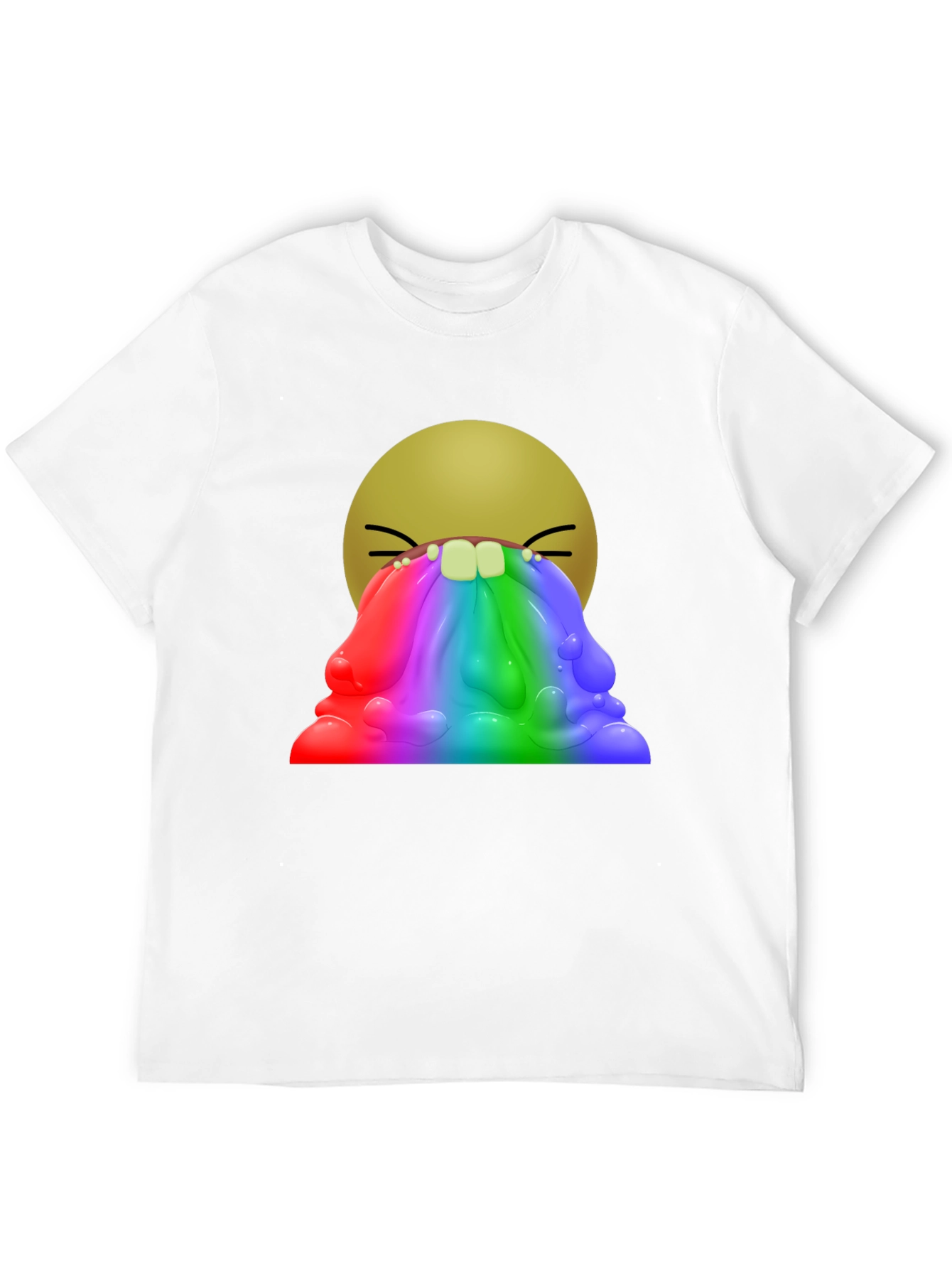 Rainbow Vomit Emoji Graphic T-Shirt
