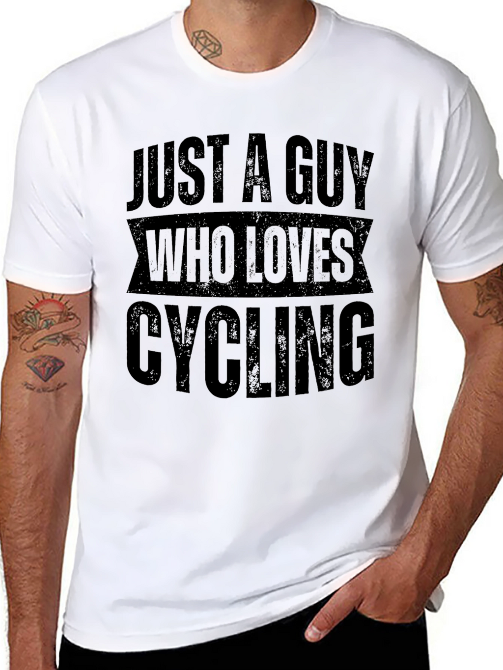 Just A Guy Who Loves Cycling Black T-Shirt