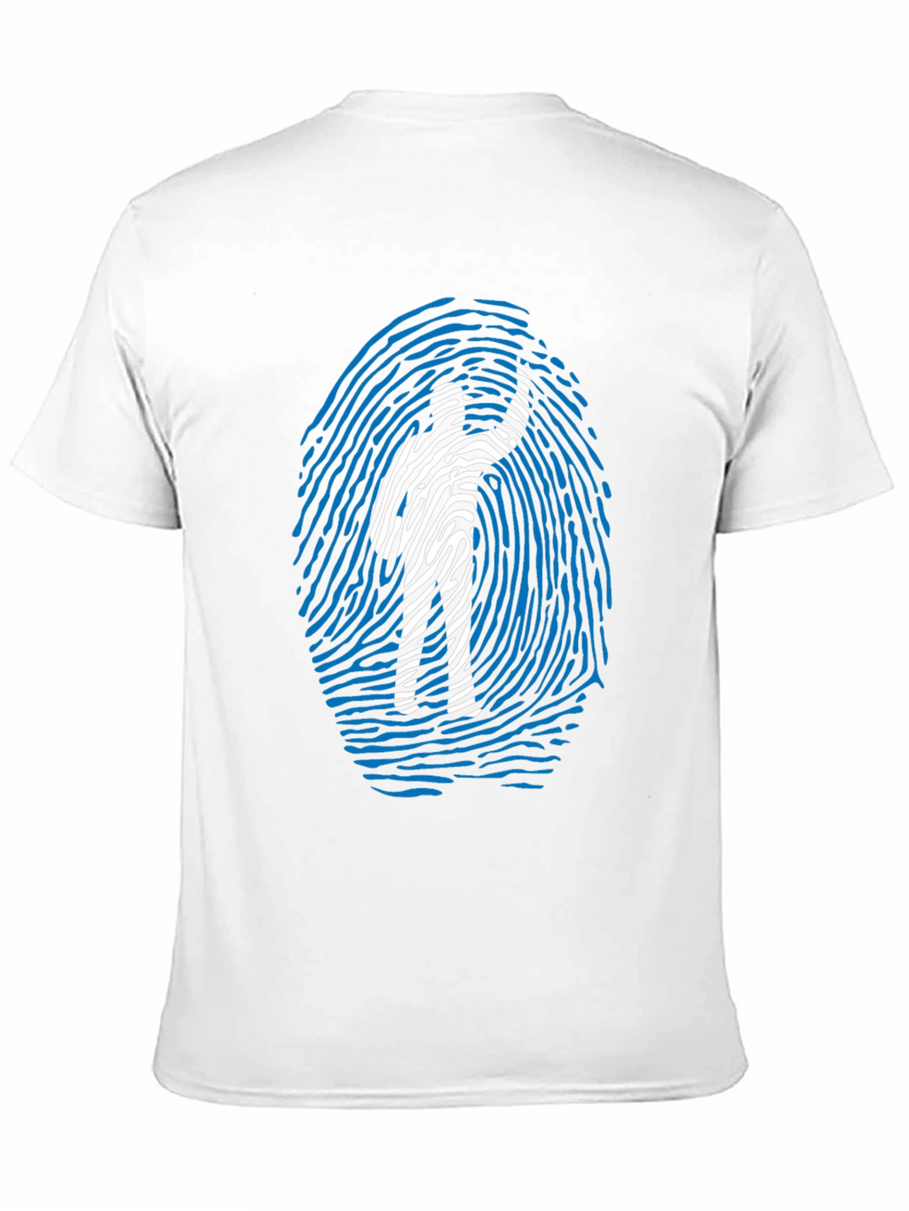 Fingerprint Design Graphic Tee - Black Cotton Blend