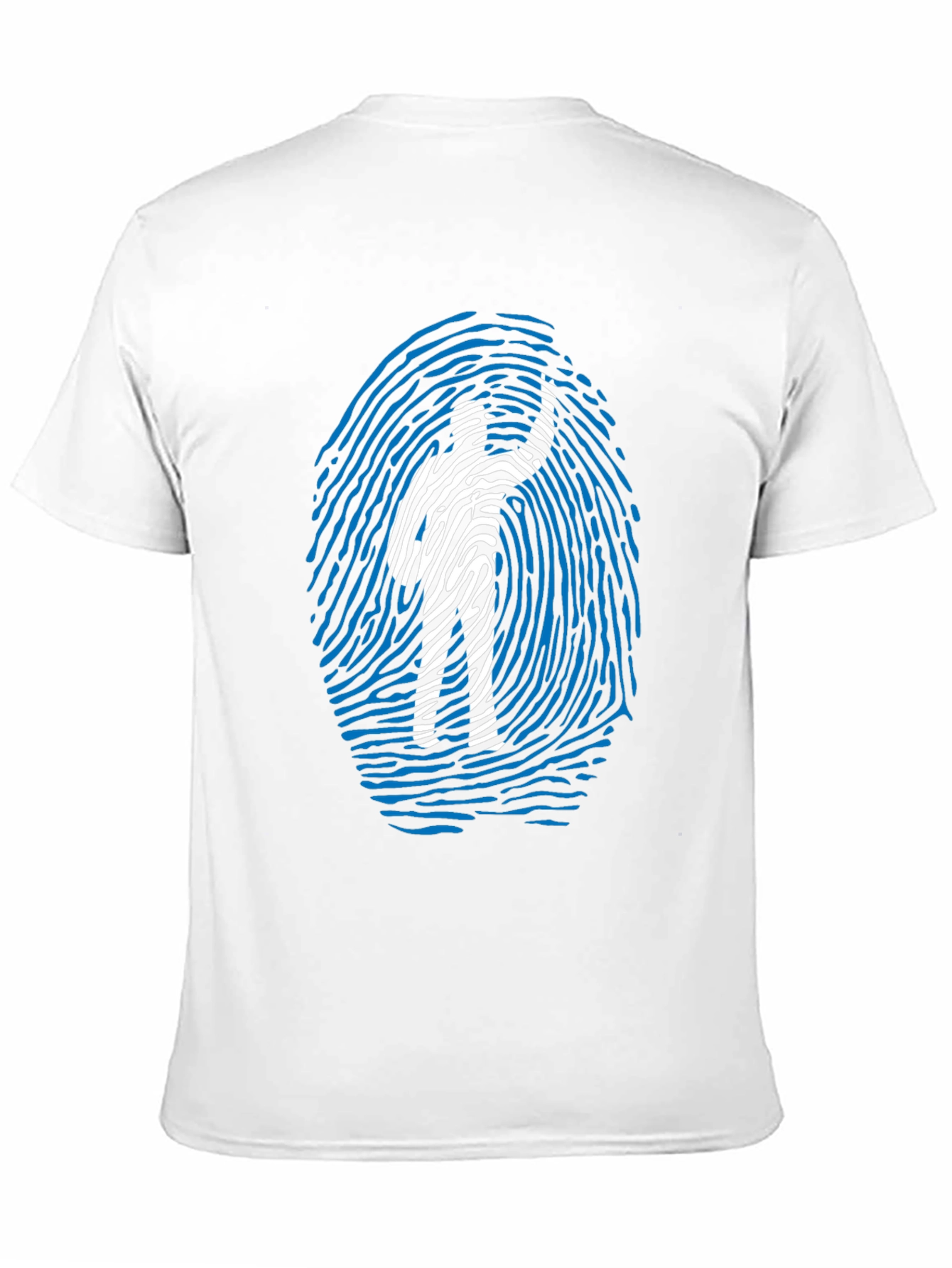 Fingerprint Design Graphic Tee - Black Cotton Blend
