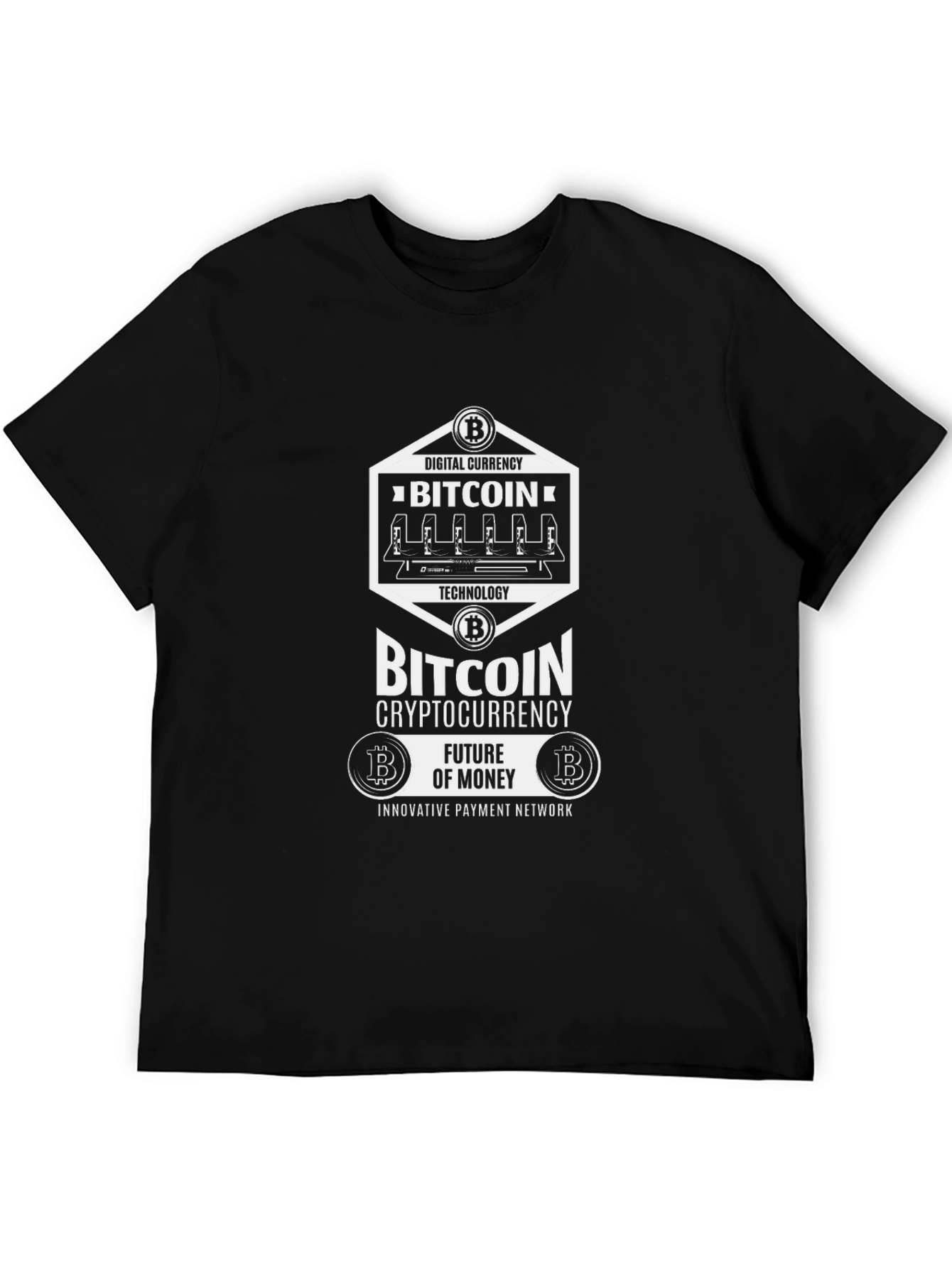 Bitcoin Cryptocurrency Black T-Shirt