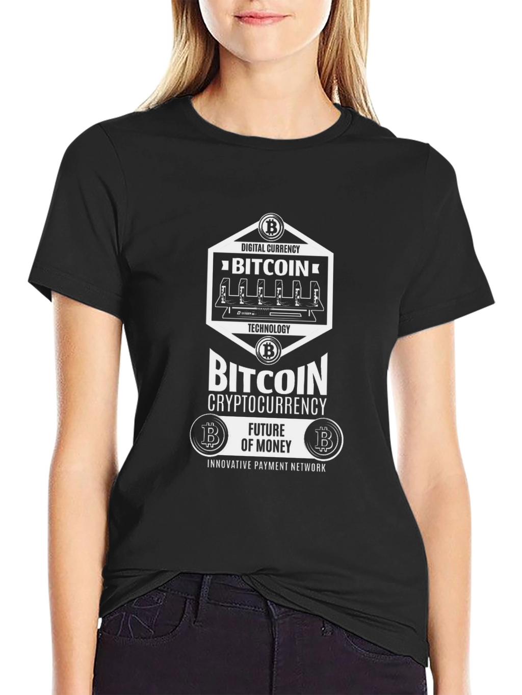 Bitcoin Cryptocurrency Black T-Shirt
