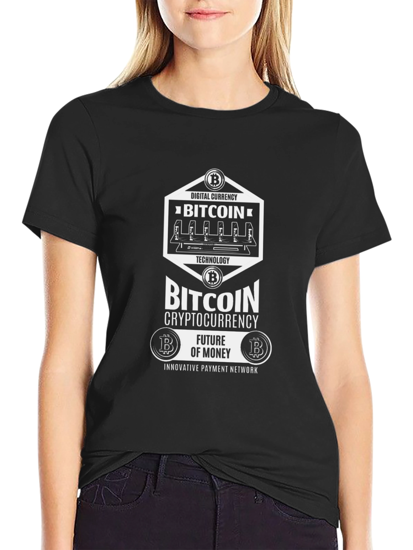 Bitcoin Cryptocurrency Black T-Shirt