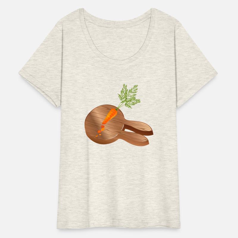 Rabbit head in wood look with chopped carrot