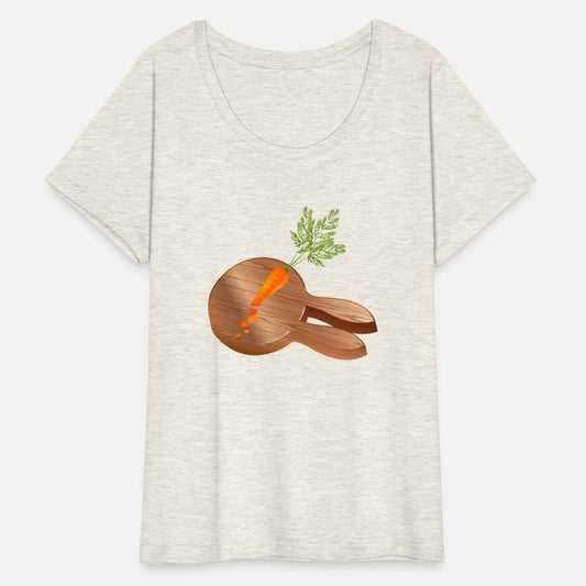 Rabbit head in wood look with chopped carrot