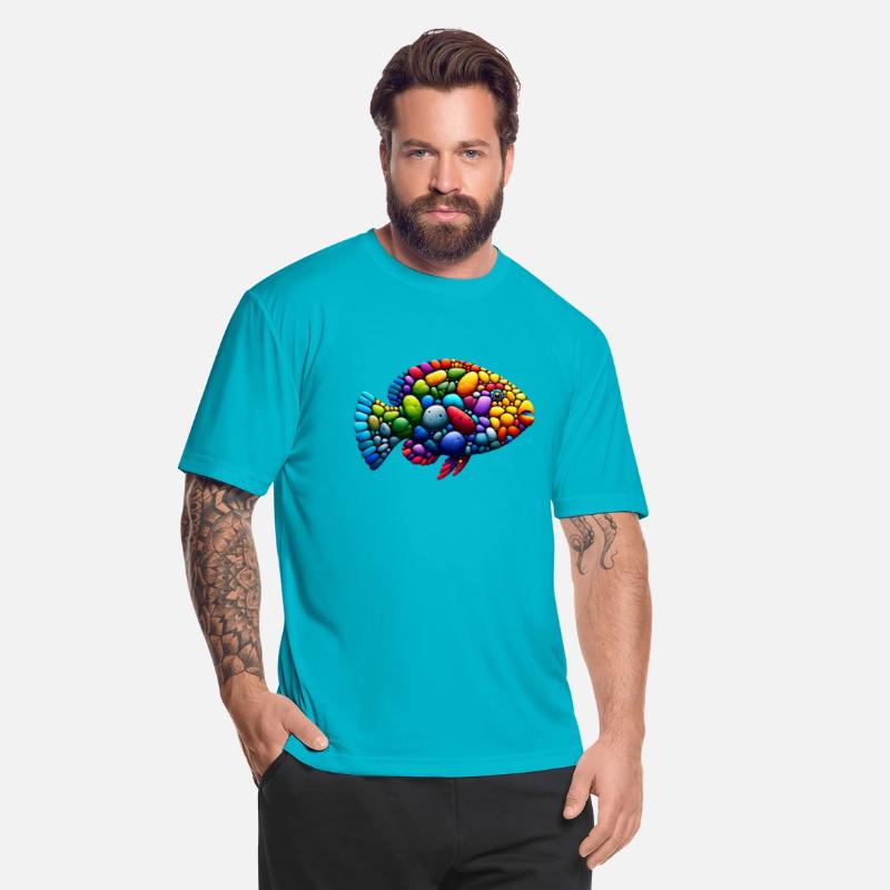 Rainbow Parrotfish Pebble Art