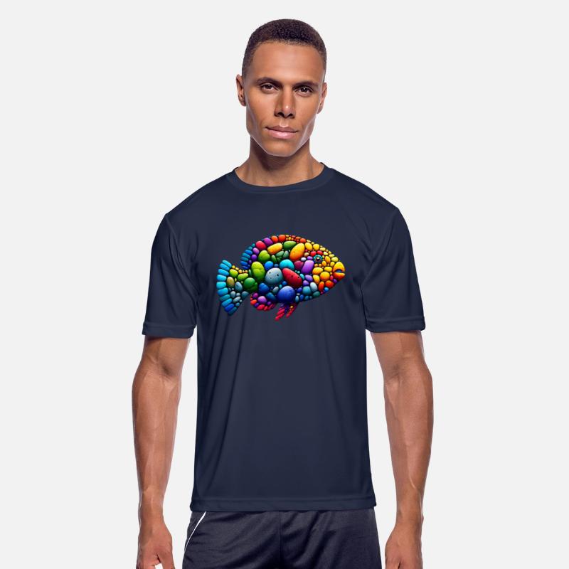 Rainbow Parrotfish Pebble Art