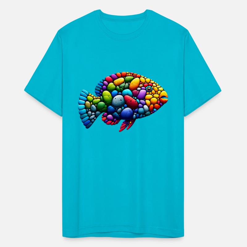 Rainbow Parrotfish Pebble Art
