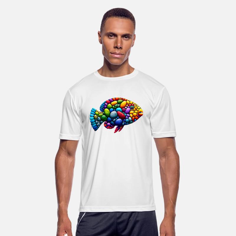 Rainbow Parrotfish Pebble Art