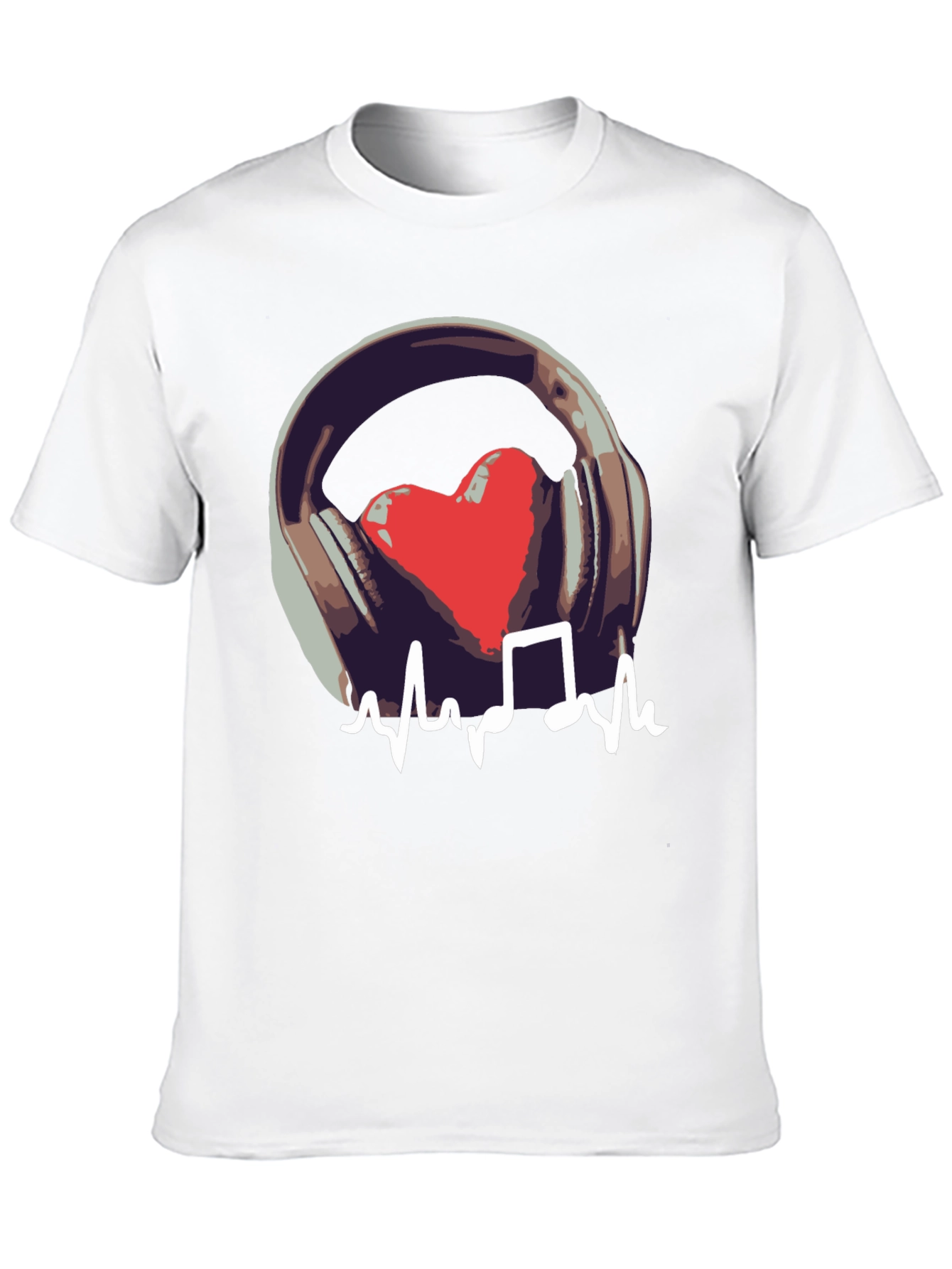 Music Heartbeat Graphic Black T-Shirt