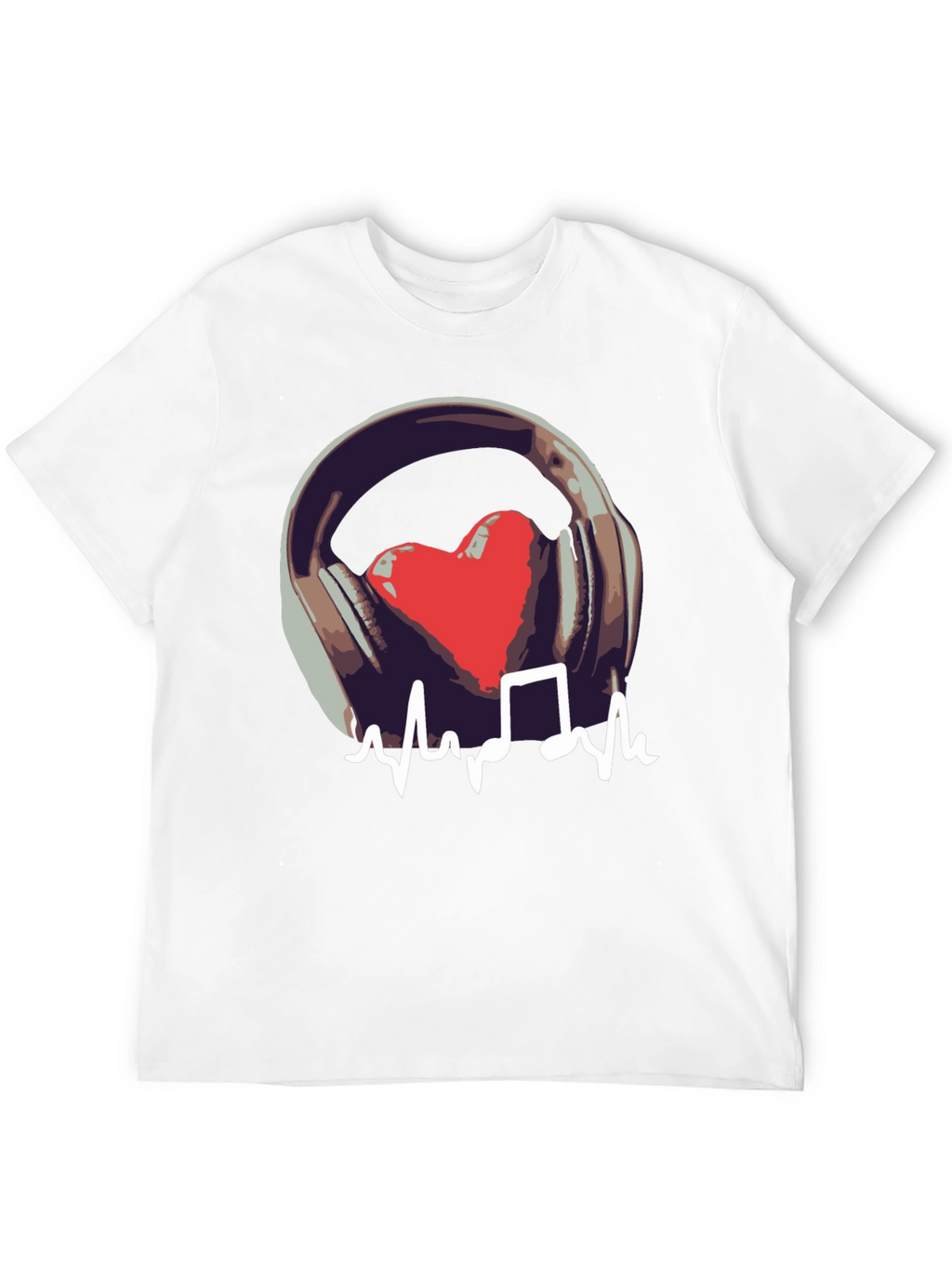 Music Heartbeat Graphic Black T-Shirt
