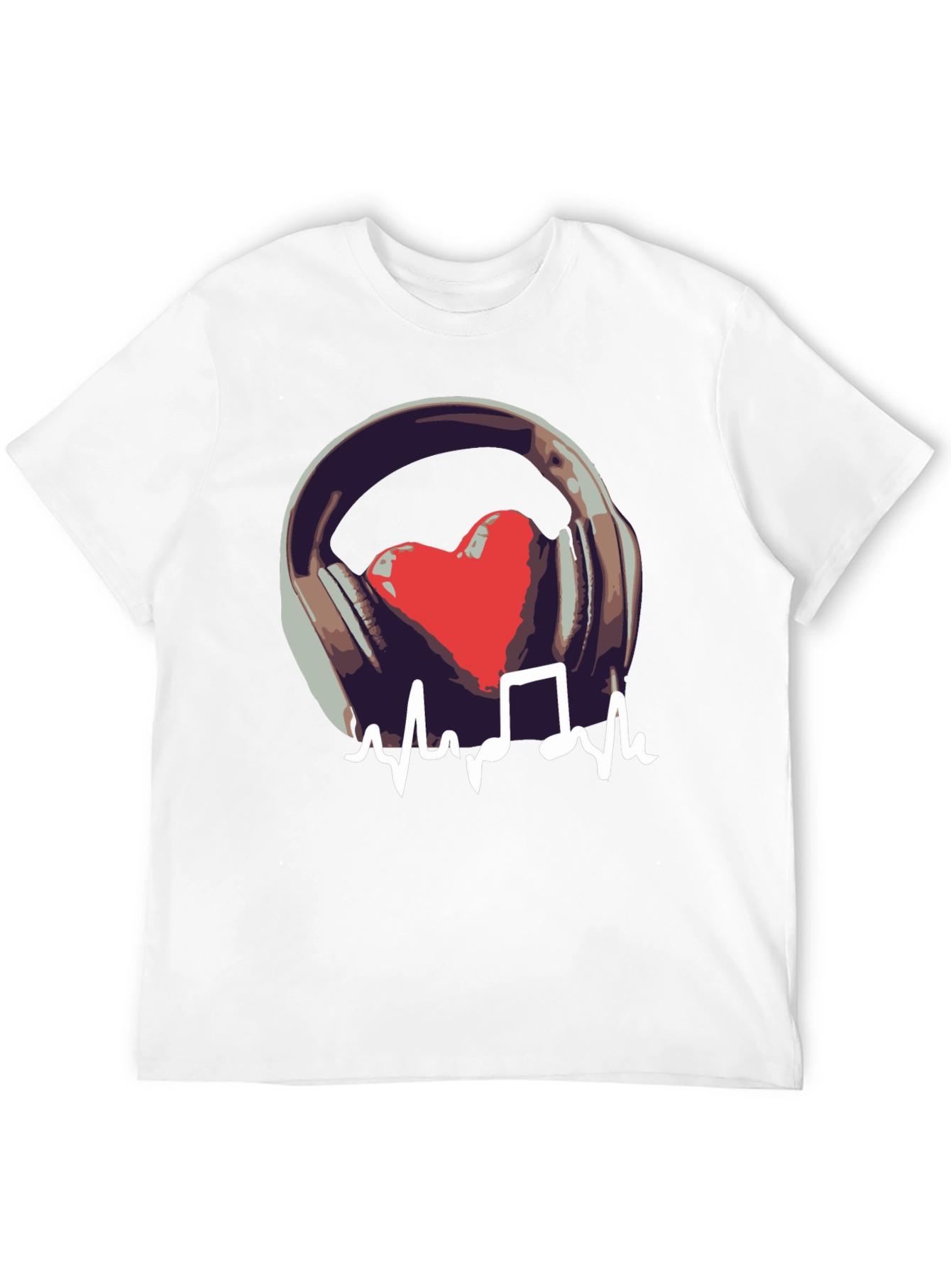 Music Heartbeat Graphic Black T-Shirt