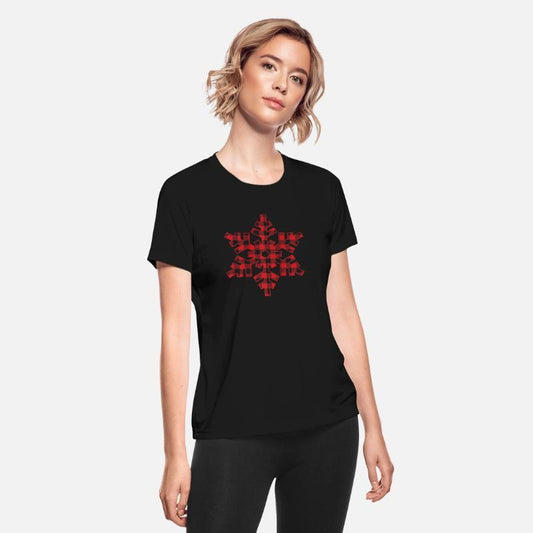 Red Plaid Christmas Snowflake
