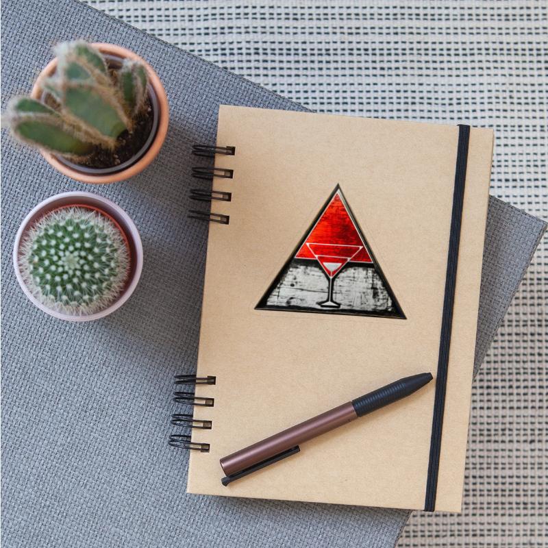 Red triangle shaped Road Sign with a glass big