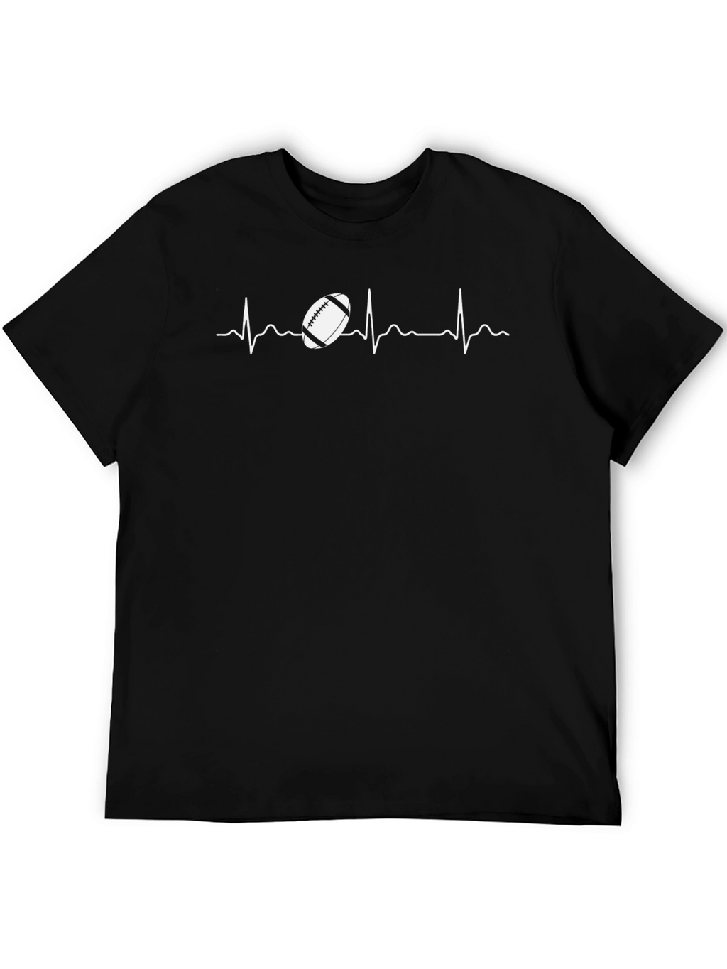 Football Heartbeat Graphic Tee - Black