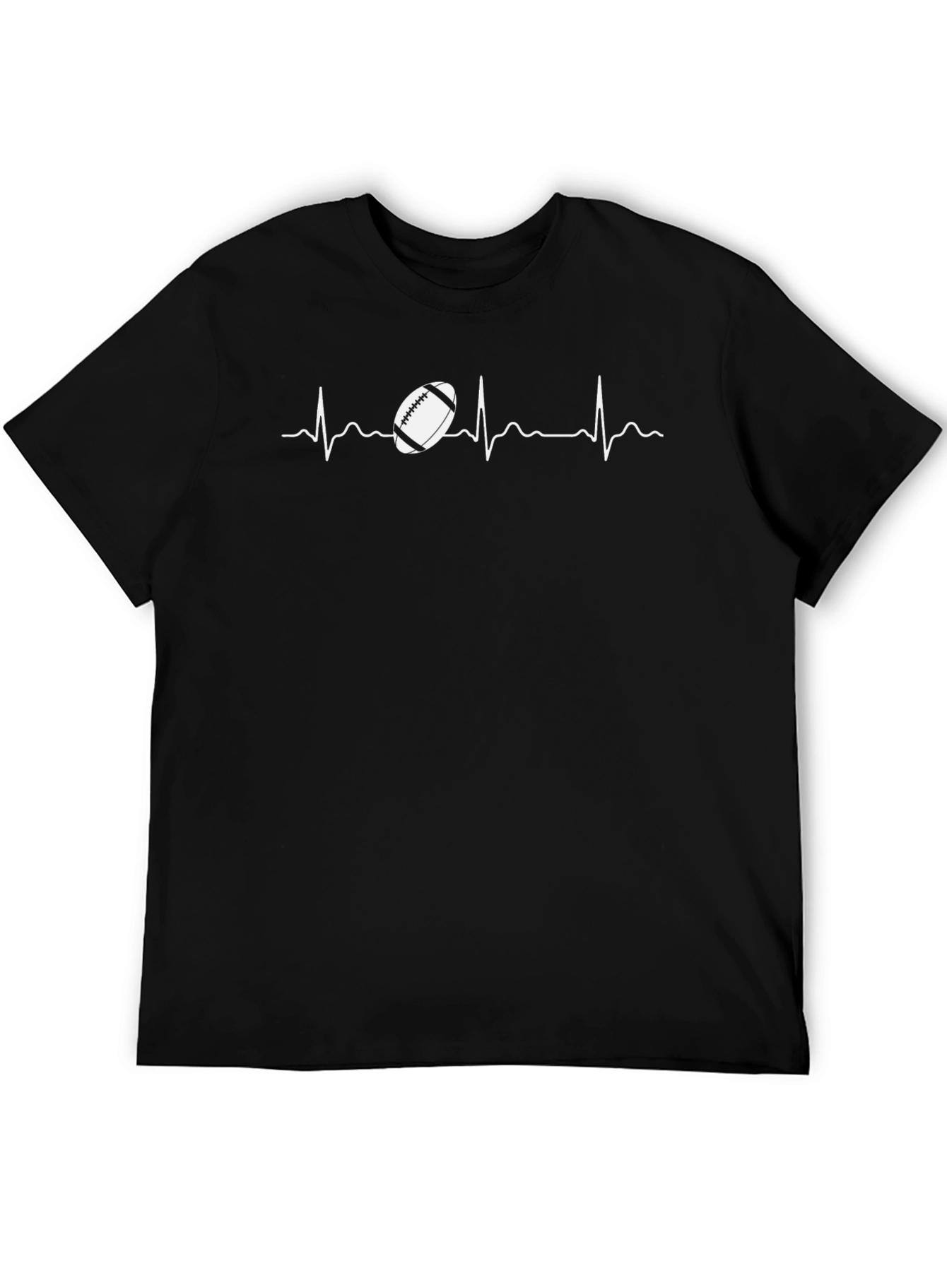 Football Heartbeat Graphic Tee - Black